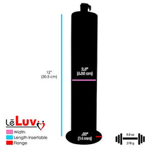 Load image into Gallery viewer, LeLuv Ultima Men&#39;s Vacuum Enhancement Pump Black Protected Gauge Handle 12 x 2.50 inch Diameter Wide Flange Untapered Cylinder
