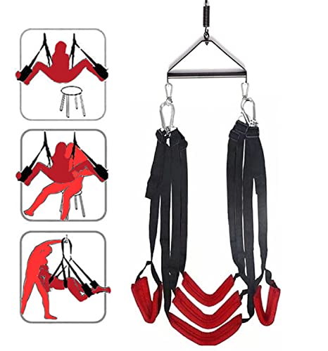 Sex Swings Vibramarkia-360 Degree Spinning Indoor Adult Sex Swing Set with Premium Paint Stand and Widened Thick Comfortable Swing Sex Chair for Couples Ceiling Sex Furniture for Bedroom Sex Toys